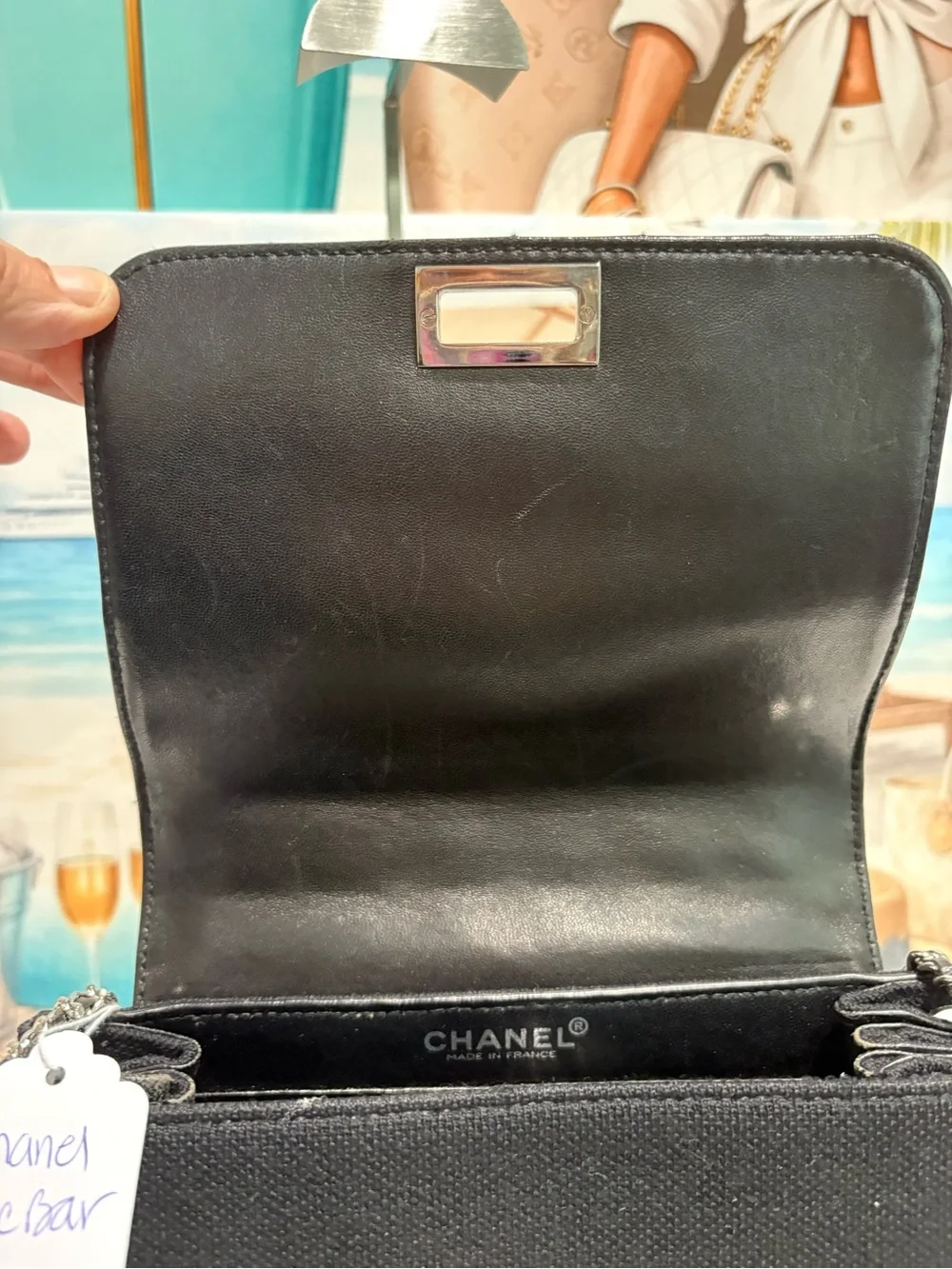 Authentic Chanel black Accordion Shoulder Bag w box duster and certificate